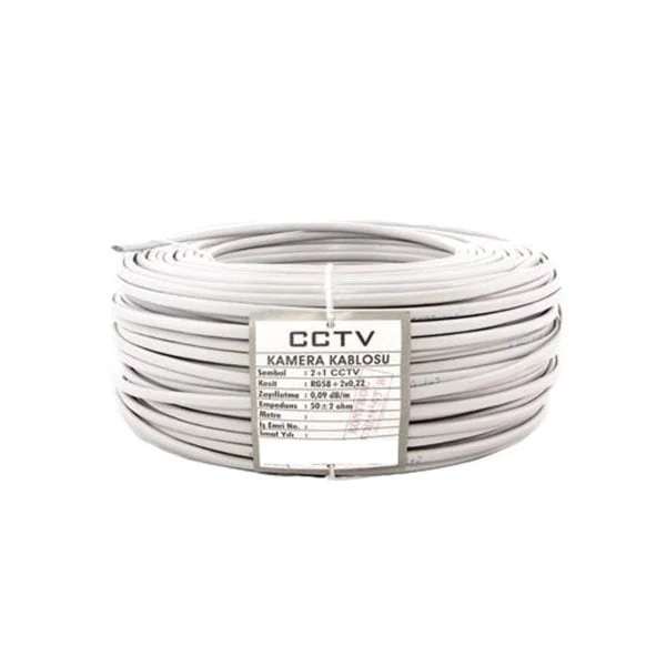 2+1 2×0.22 Folyolu Lüks Cctv Kamera Kablosu 100 Metre