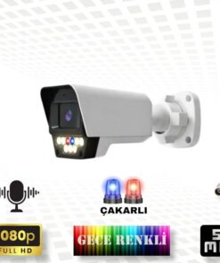 Gece Renkli Sesli FullHD 5Mp Lensli 9 Warm Ve Çakar Ledli Güvenlik Kamerası 5909WS